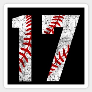 Vintage #17 Baseball Laces Baseball Mom Jersey Love Baseball T-shirt Sticker